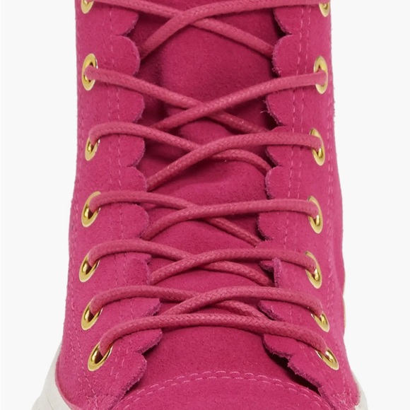 Converse Chuck Taylor All Star Scallop High Top Suede Sneaker (Women) pink 7 - Picture 9 of 9
